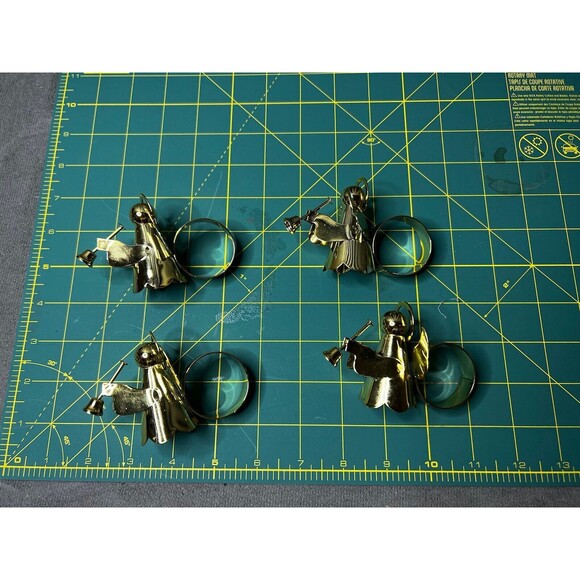 Brass Angel Napkin Ring Holders Christmas Decorations Mervyns Lot of 4 - Picture 8 of 8